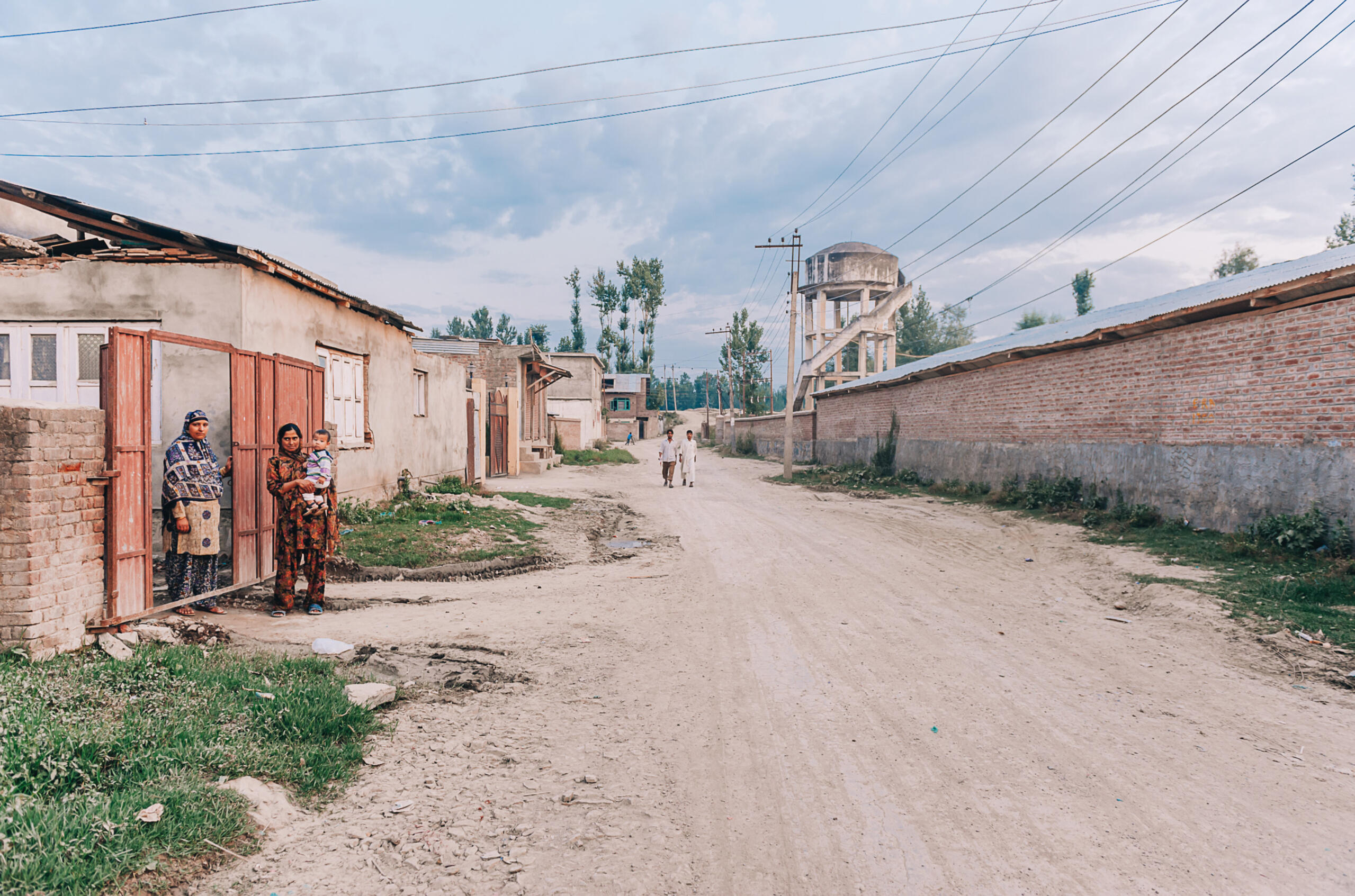 Villagers in a residential neighborhood close to the city center